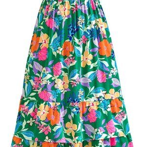 Summer Dresses for Women 2025 Casual Ruffle Smocked Tiered A-Line Boho Floral Ma